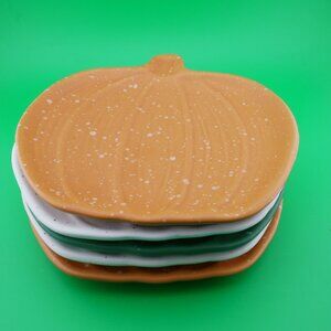 Ankyo Development Harvest Thanksgiving Set Of 5 Pumpkin Nuts Candy 7" Plates